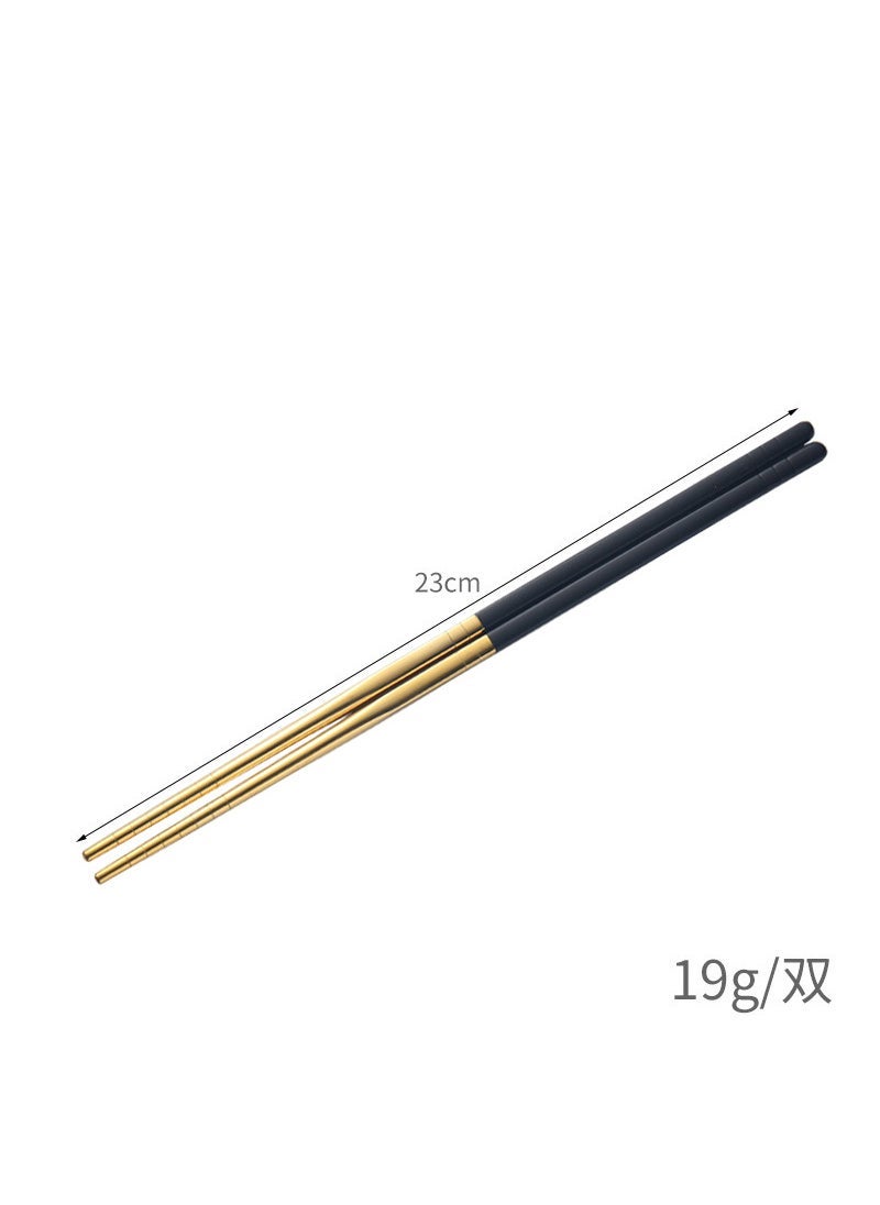 304 stainless steel chopsticks insulated Chinese household chopsticks can be high temperature disinfection children's chopsticks manufacturers wholesale can add logo 23cm [304 material] (powder gold) cloth wheel light