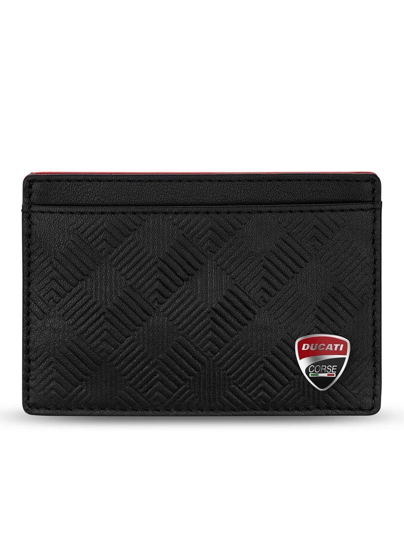 Tectonic Black Genuine Leather Card Holder For Men