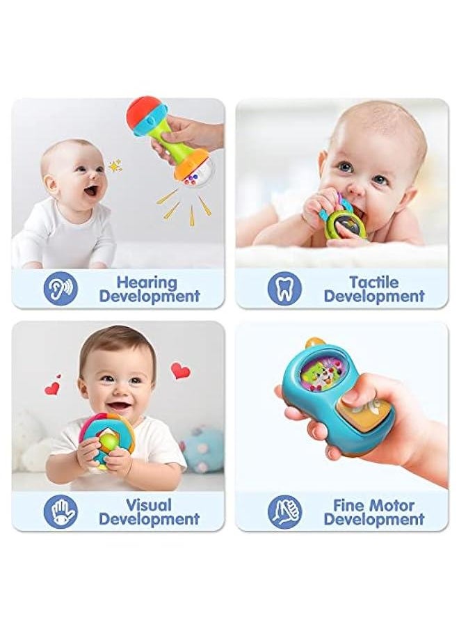 10pcs Baby Rattles Toys Set, Infant Grab Shake Rattle, Easy Hold Sensory Teether, Babies Development Learning Music Toy, Newborn Shower Birthday Gift 1 2 3 4 5 6 7 9 10 12 Month Boy Girl