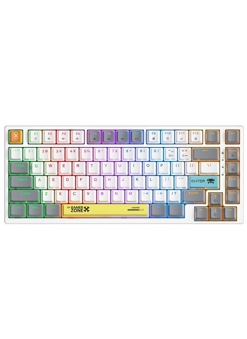 G58  82Keys Tan Switch Mechanical Gaming Keyboard 75% Mini Wired Waterproof Backlit Silent White RGB Color Suitable for PC/Ps4/Xbox Gamers