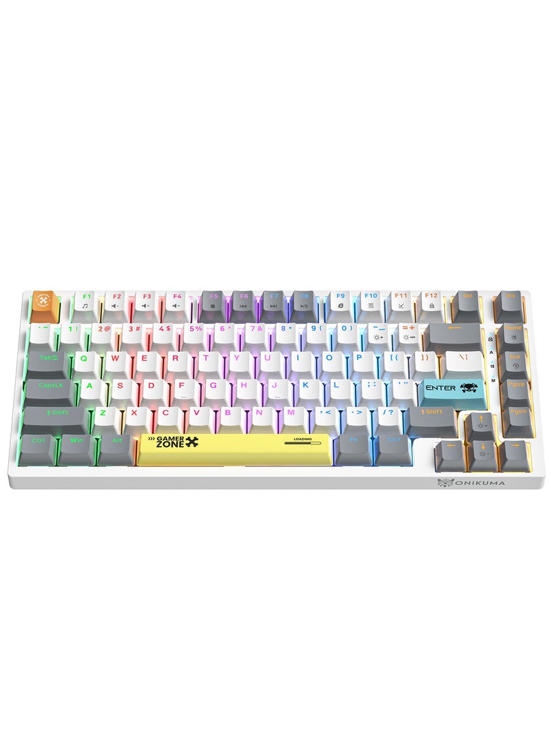 G58  82Keys Tan Switch Mechanical Gaming Keyboard 75% Mini Wired Waterproof Backlit Silent White RGB Color Suitable for PC/Ps4/Xbox Gamers