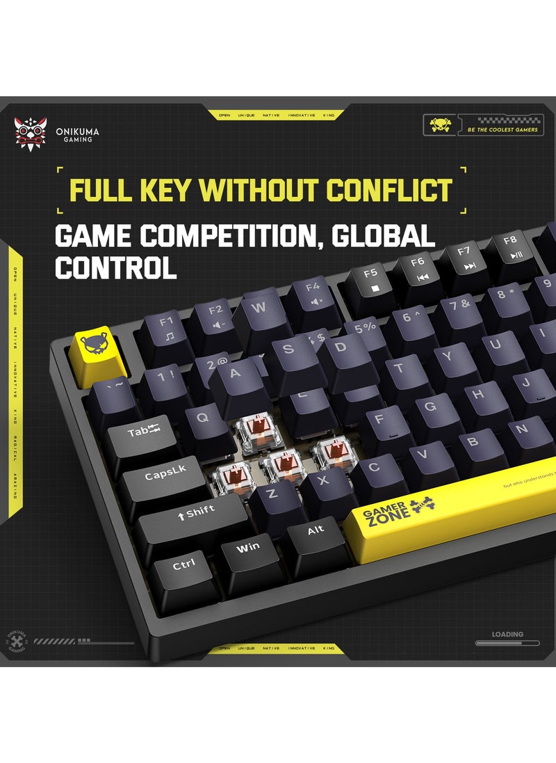 G58 82 Keys Tan Switch Mechanical Gaming Keyboard 75% Mini Wired Waterproof Backlit Silent Black RGB Color for PC/Ps4/Xbox Gamers