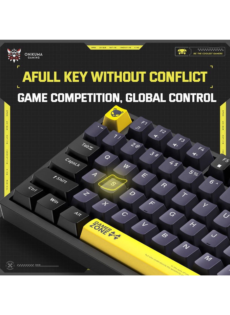 G58 82 Keys Tan Switch Mechanical Gaming Keyboard 75% Mini Wired Waterproof Backlit Silent Black RGB Color for PC/Ps4/Xbox Gamers