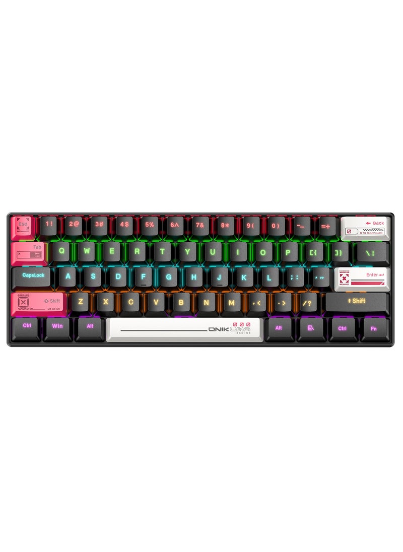G55 Mechanical Gaming Keyboard,61 Keys Ultral Compact Wired Keyboard with RGB Backlit,Easy to Carry on Business Trip,for PC/Mac Gamer