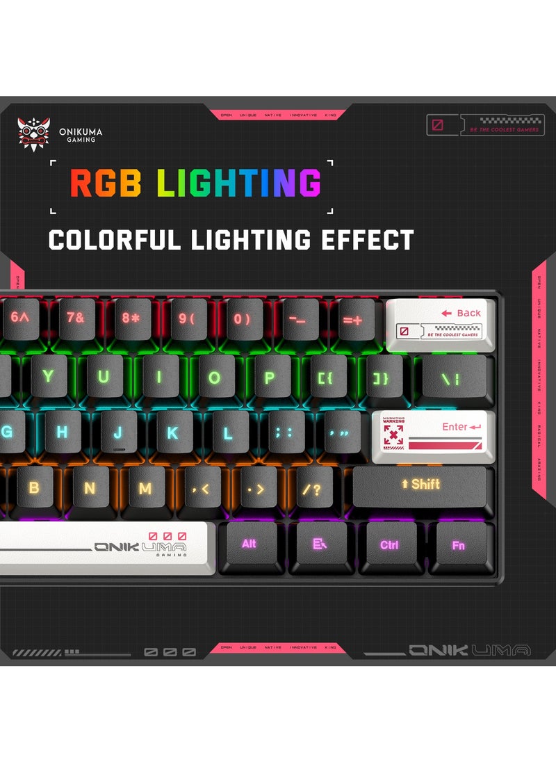 G55 Mechanical Gaming Keyboard,61 Keys Ultral Compact Wired Keyboard with RGB Backlit,Easy to Carry on Business Trip,for PC/Mac Gamer