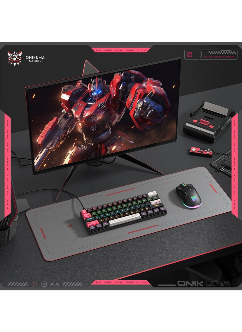 G55 Mechanical Gaming Keyboard,61 Keys Ultral Compact Wired Keyboard with RGB Backlit,Easy to Carry on Business Trip,for PC/Mac Gamer