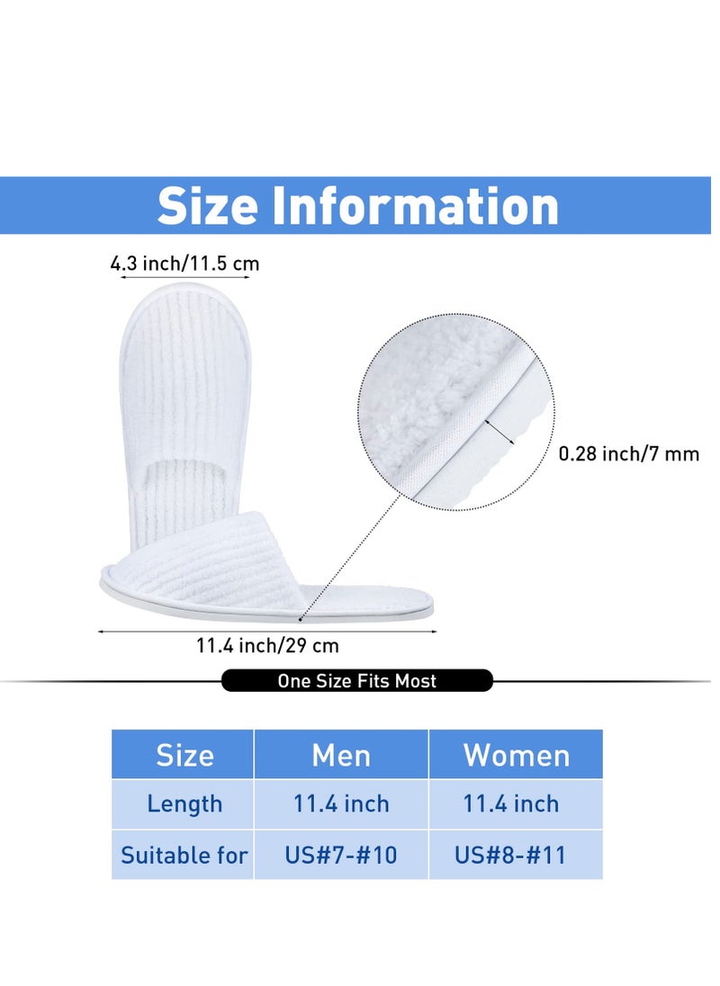 Disposable Slippers 4 Pairs Closed Toe Spa Slippers Coral Fleece Washable Home Slippers for Women Men Guests Hotels House Slippers Housewarming Party Indoors Bathroom Traveling (White)