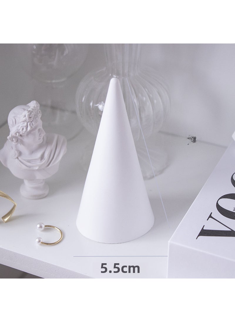 Geometric Gypsum Ring Holder Photography Props JZ: pointed large cone No. 6