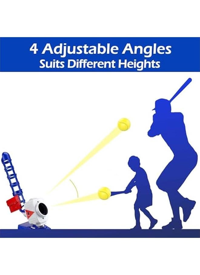 Kids Pitching Machine Toys, 2 in 1 RC Baseball Tennis Pitcher, Auto Ball Launcher Bat, Boys Outdoor Outside Sports Backyard Game, Birthday Gift 5 6 7 8 10 12 Yr Youth-Partially Assembled