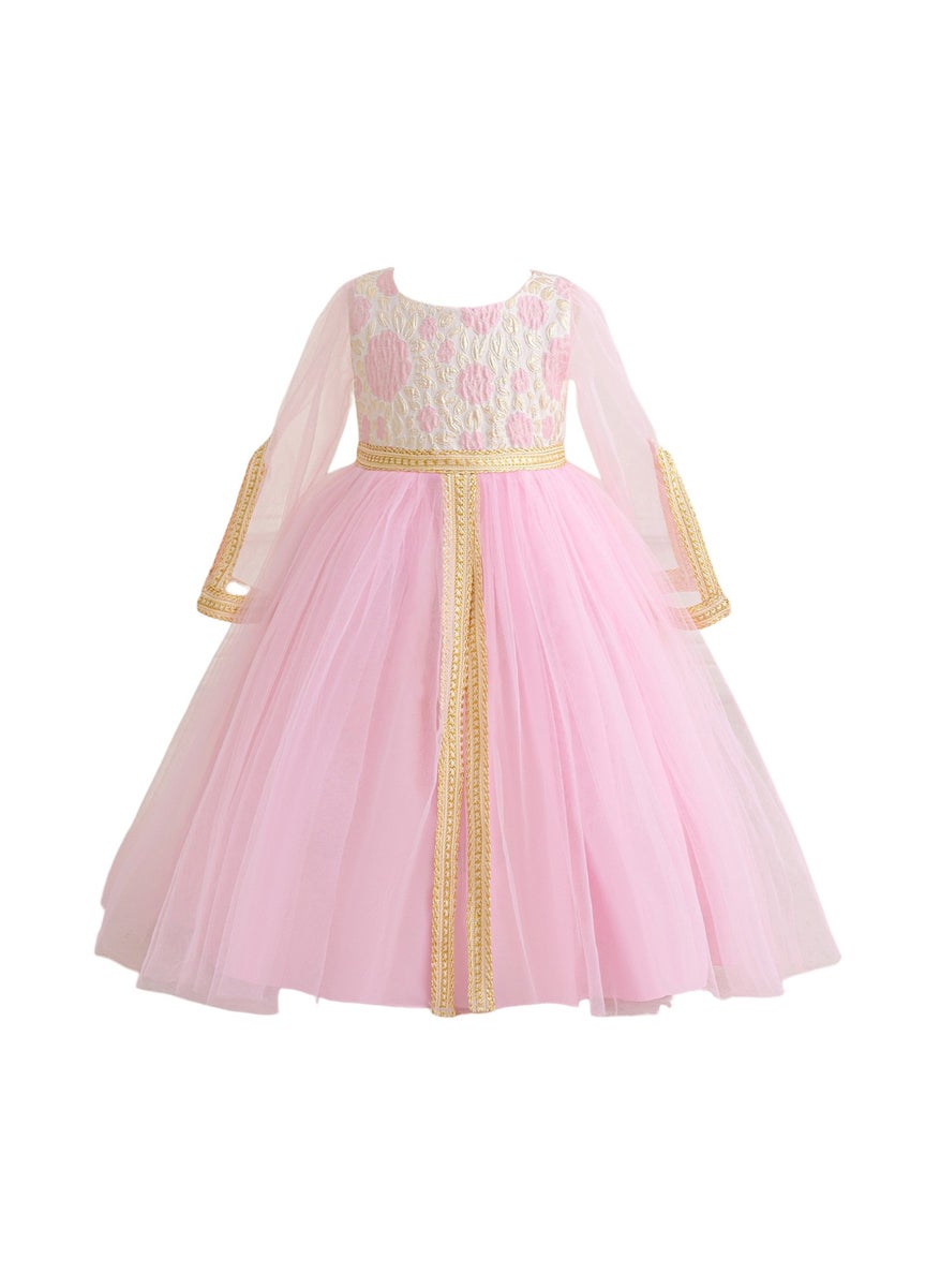 D' Daniela - Pink Sparkle Abaya Dress - Light Pink