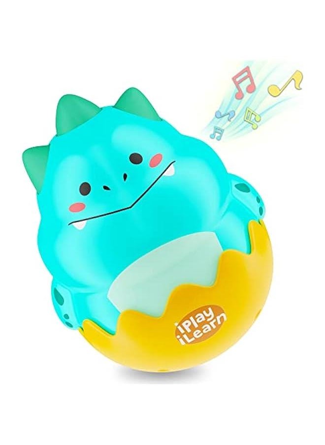 Baby Dinosaur Wobble Toys, Infant Dino Roly-Poly 3-6-12 Month, Babies Tummy Time Fun, Sensory Development, Newborn Gift First Birthday Present 4 5 7 8 9 10 Month 1 Year Toddler Boy Girl