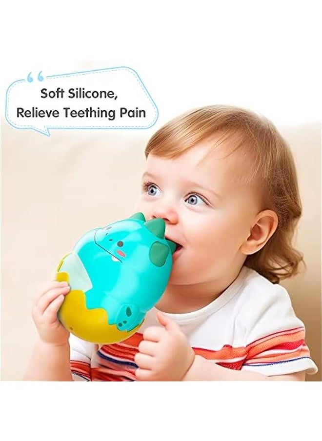 Baby Dinosaur Wobble Toys, Infant Dino Roly-Poly 3-6-12 Month, Babies Tummy Time Fun, Sensory Development, Newborn Gift First Birthday Present 4 5 7 8 9 10 Month 1 Year Toddler Boy Girl