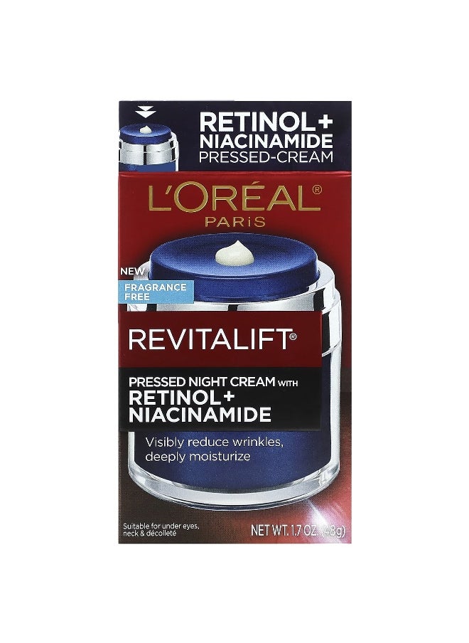 L'Oréal, Revitalift, Pressed Night Cream with Retinol + Niacinamide, Fragrance Free, 1.7 oz (48 g)