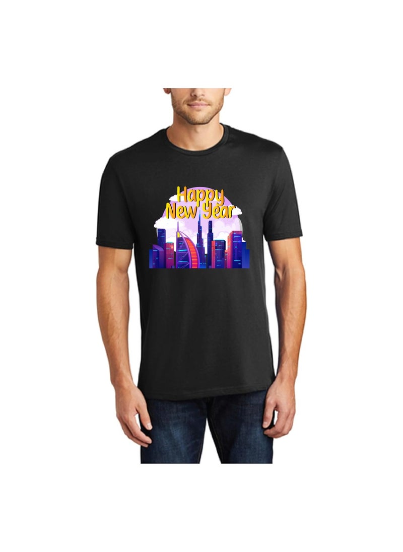 Happy New Year With Dubai Design Men T-Shirt-Perfect Blend Of Fashion-Gift For Family And Friends