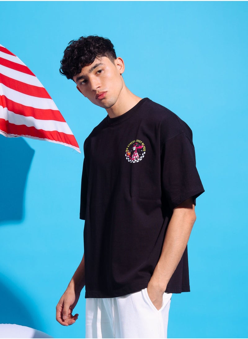 Spread positivity and good vibes with our Pink Panther Black Oversized T-shirt with ‘No Stress Just Bliss’ Statement. Made from soft and breathable Cotton, designed to keep you feeling relaxed and carefree while reminding you to prioritize your well-being. Perfect for casual outings, lounging at home, or simply enjoying the sunny weather.