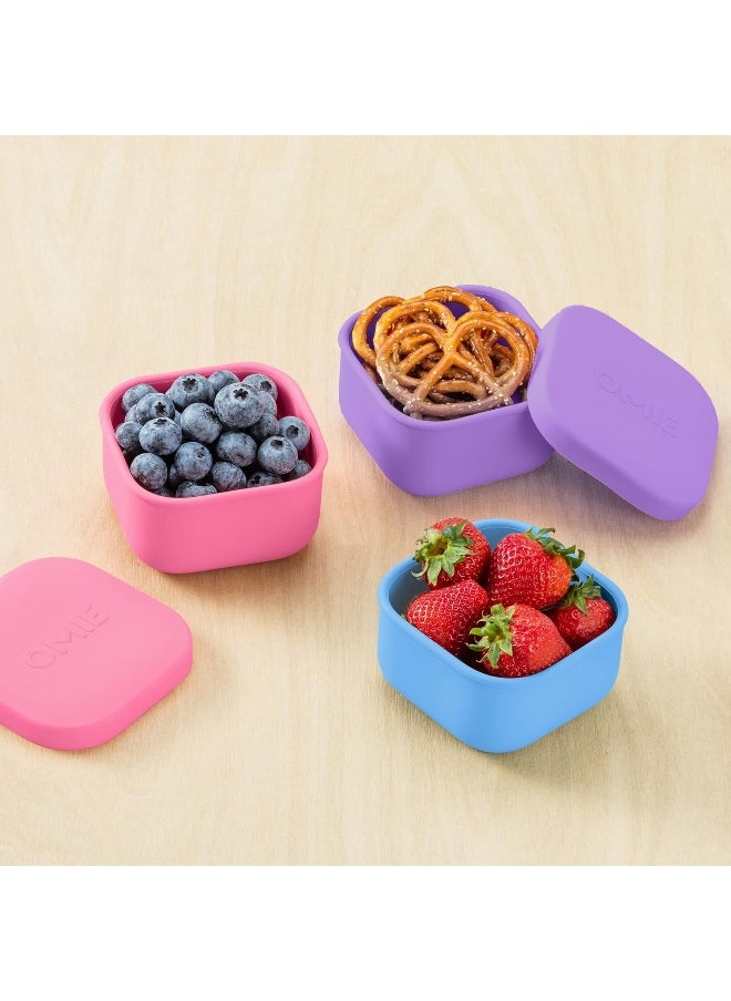 OmieBox Silicone Leakproof Snack Containers To Go, Food Storage Containers with Lid - BPA Free, Airtight, Dishwasher and Freezer Safe, Oven Safe - 9.4 ounces