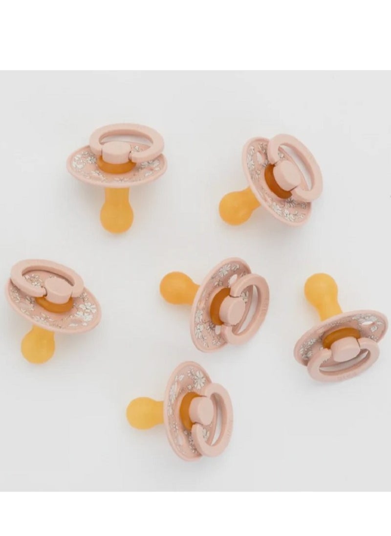 BIBS Pacifier DeLux (Latex)  2-piece - Blush/Dark Oak