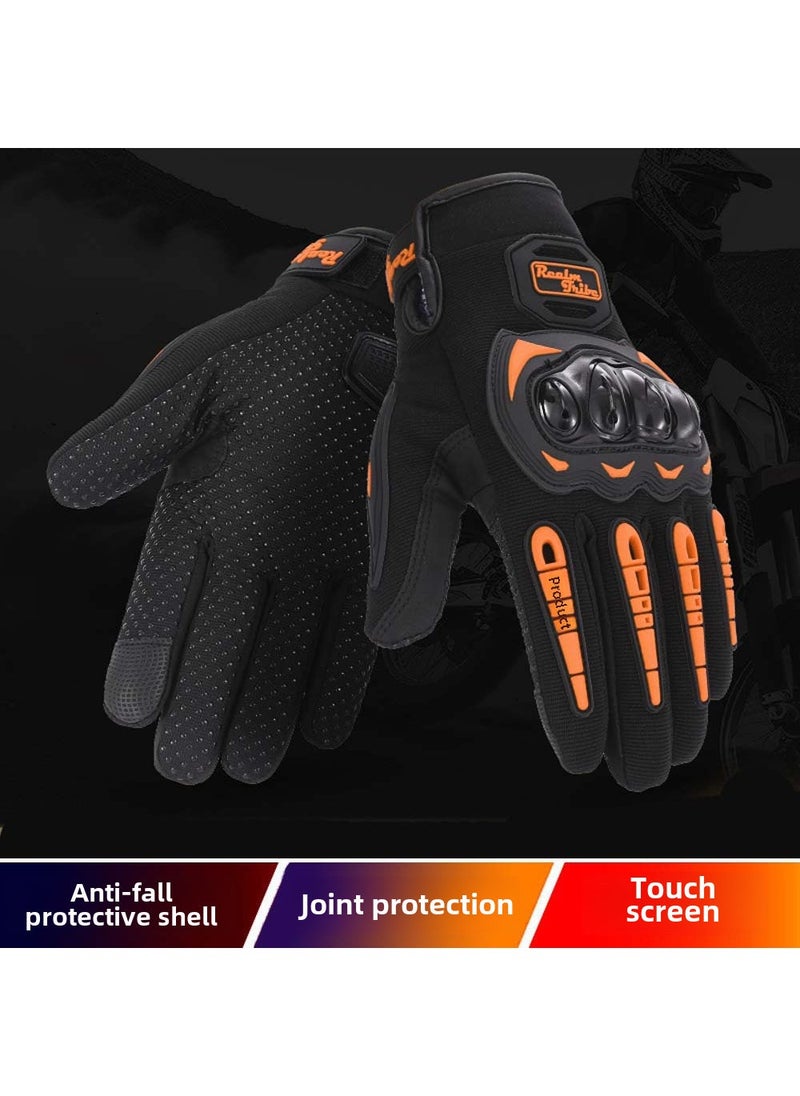 Motorcycle Gloves Touchscreen Riding Gear SC35 Orange-Staircase Cloth