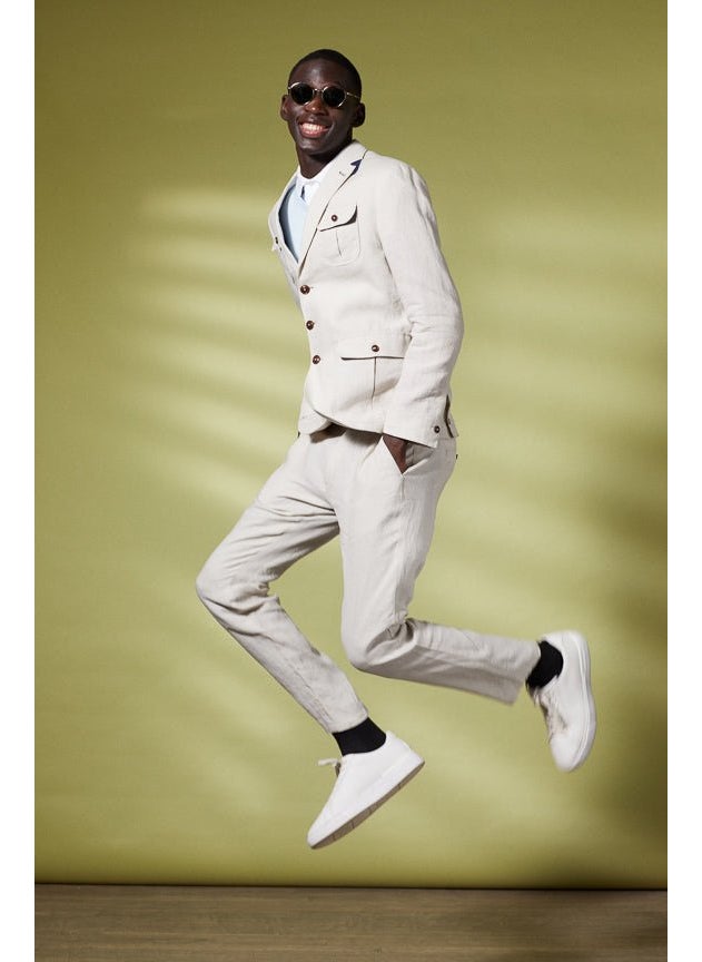Beloni Light Beige Linen Blazer