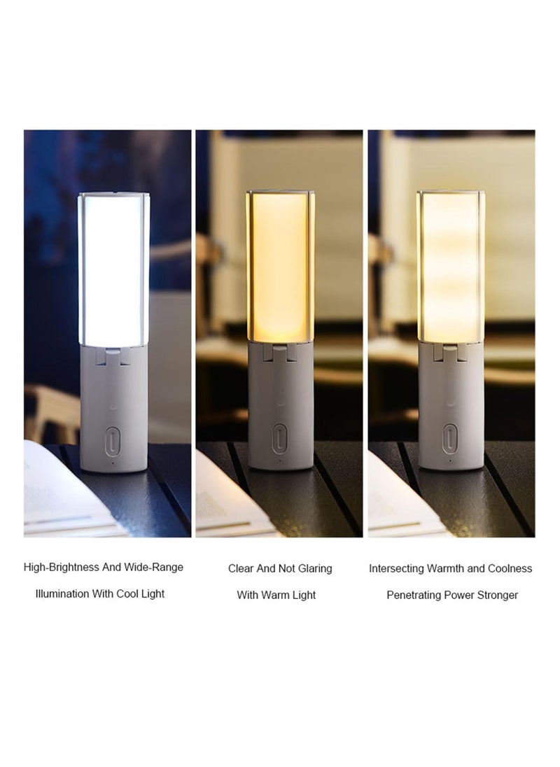 Multifunctional Camping Lantern with Hanging Hook Outdoor Handheld Flashlight Foldable 3 Panels Rechargeable Camping Lamp