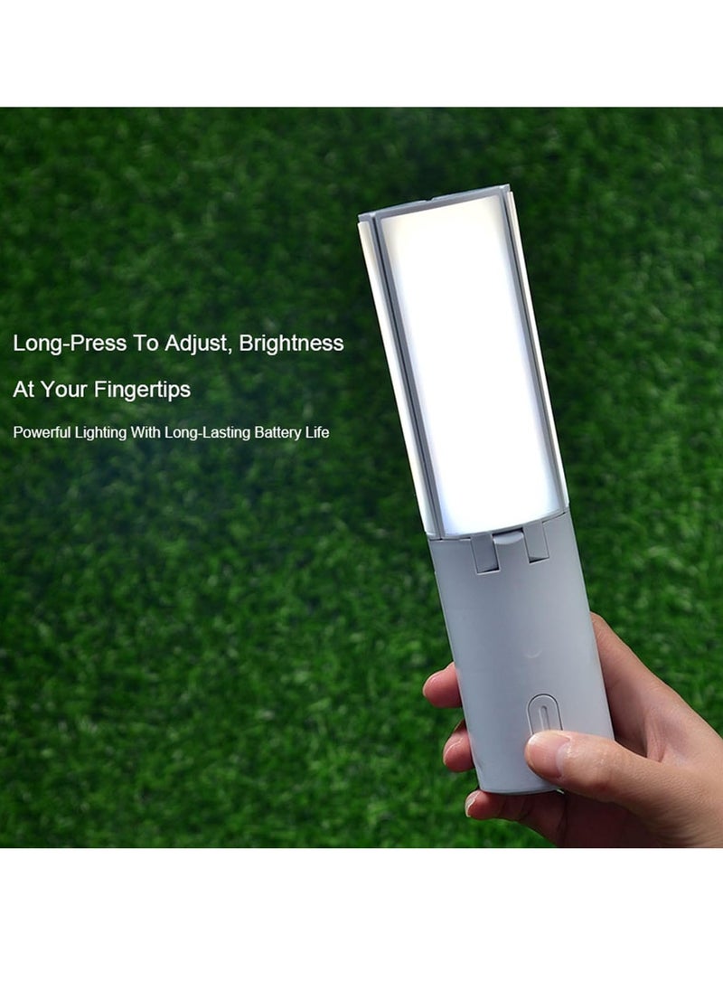 Multifunctional Camping Lantern with Hanging Hook Outdoor Handheld Flashlight Foldable 3 Panels Rechargeable Camping Lamp