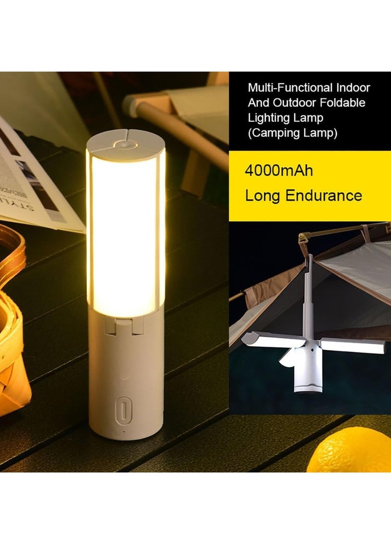 LED Camping Lantern,800 Lumen 4000 mAh Folding Rechargeable Camping Light with 3 Light Modes,Foldable Emergency Light for Home,Outdoor,Hurricanes Emergency Power,Hiking,Camping Accessories and More [Energy Class A+++]