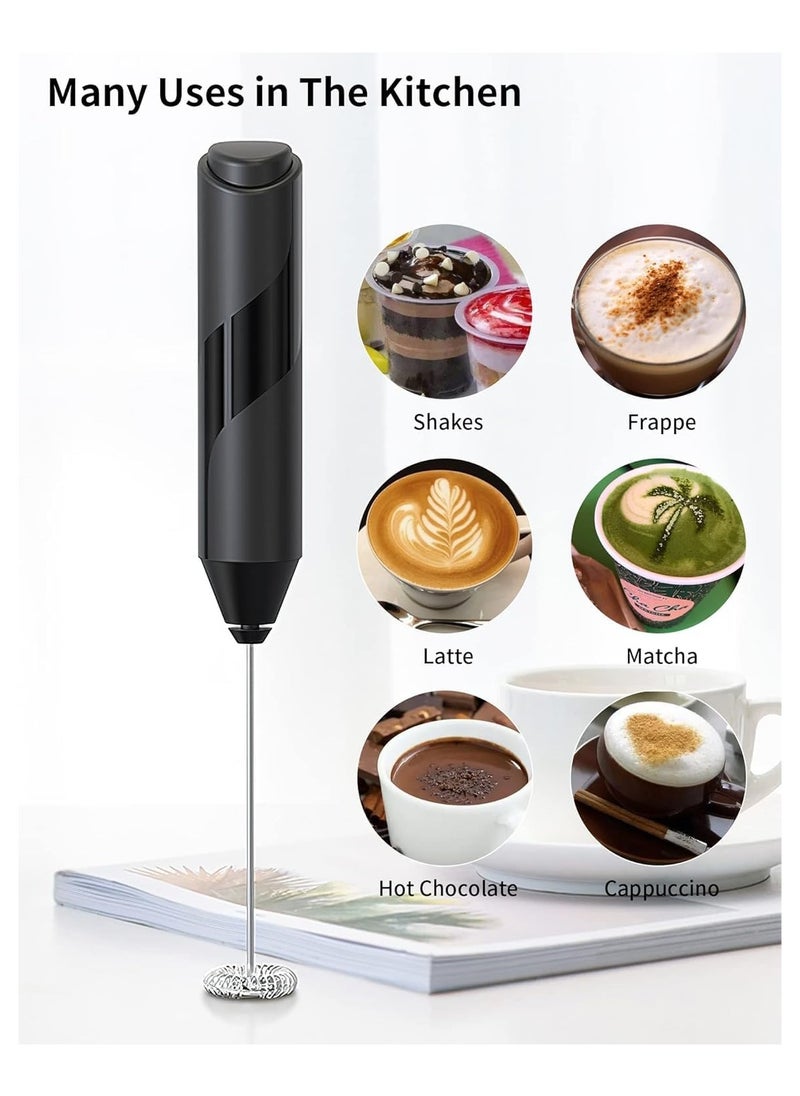 Electric Milk Frother Handheld, Mini Whisk Foam Maker, Drink Mixer for Coffee, Milk, Lattes, Cappuccino Cream, Matcha. (Multicolour)