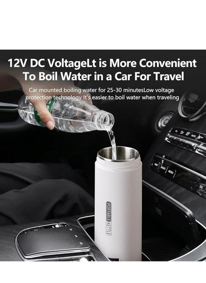 Travel Electric Kettle Portable Small Mini Tea Coffee Kettle Water Boiler, Water Heater with 4 Temperature Control,304 Stainless Steel with Auto Shut-Off u0026 Boil Dry Protection, BPA-Free (White)