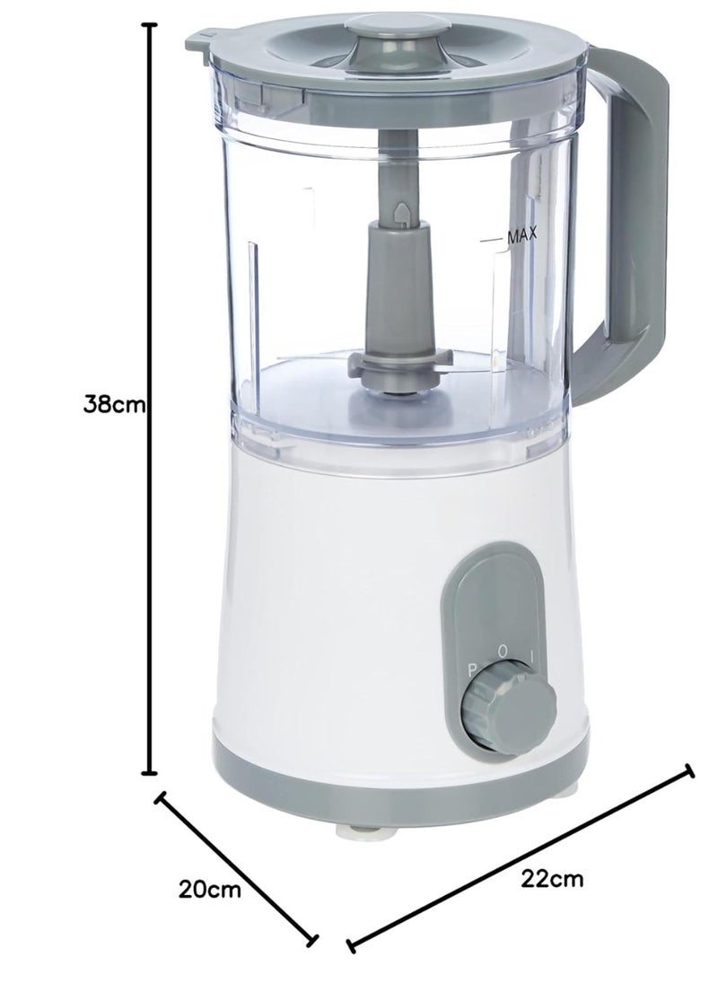 400W Electric Food Chopper (0.7L) - Powerful Mini Food Processor for Ice Crushing, Meat, Vegetables, Fruits, Herbs & Poultry - One-Touch Operation, Stainless Steel Blades, Easy-Clean Container