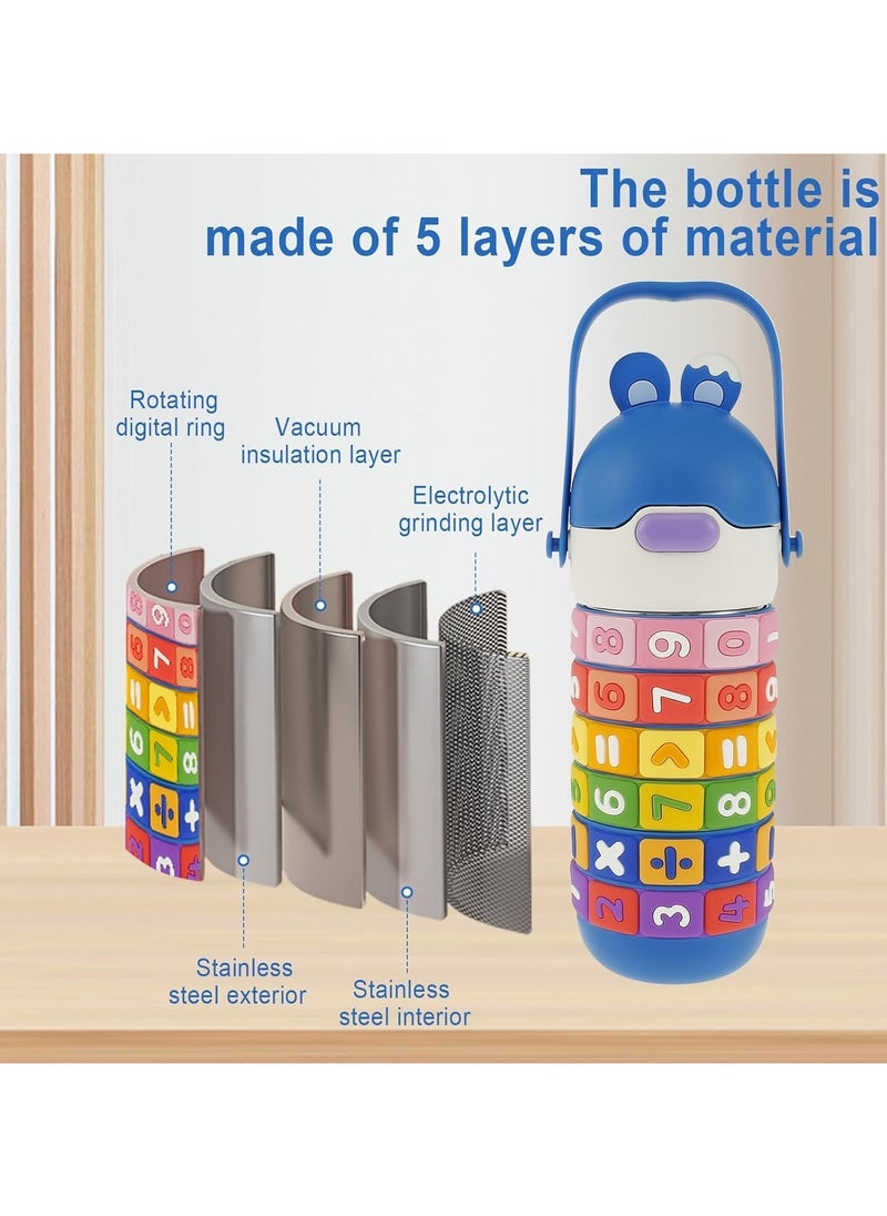 Kids Water Bottle, Stainless Steel Water Bottle, Bottle for School, Mathematical water Bottle, Double wall Insulated water bottle for Girls and Boys, Baby Water Bottle, Leak, Sports, School Bottle