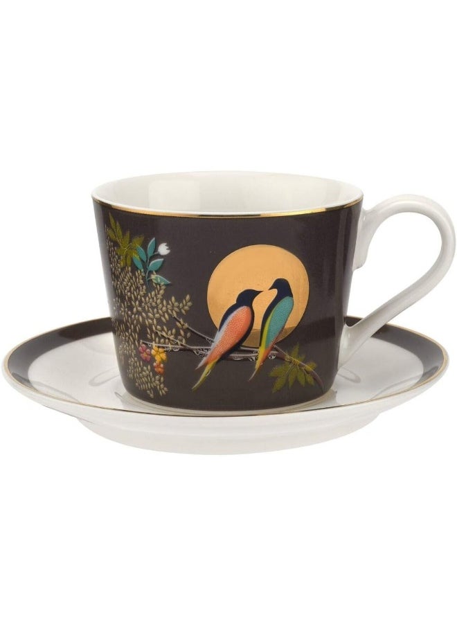 Sara Miller London SMC79194-XG Chelsea Collection 4 fl oz Espresso Cups & Saucers Set of 4, Porcelain
