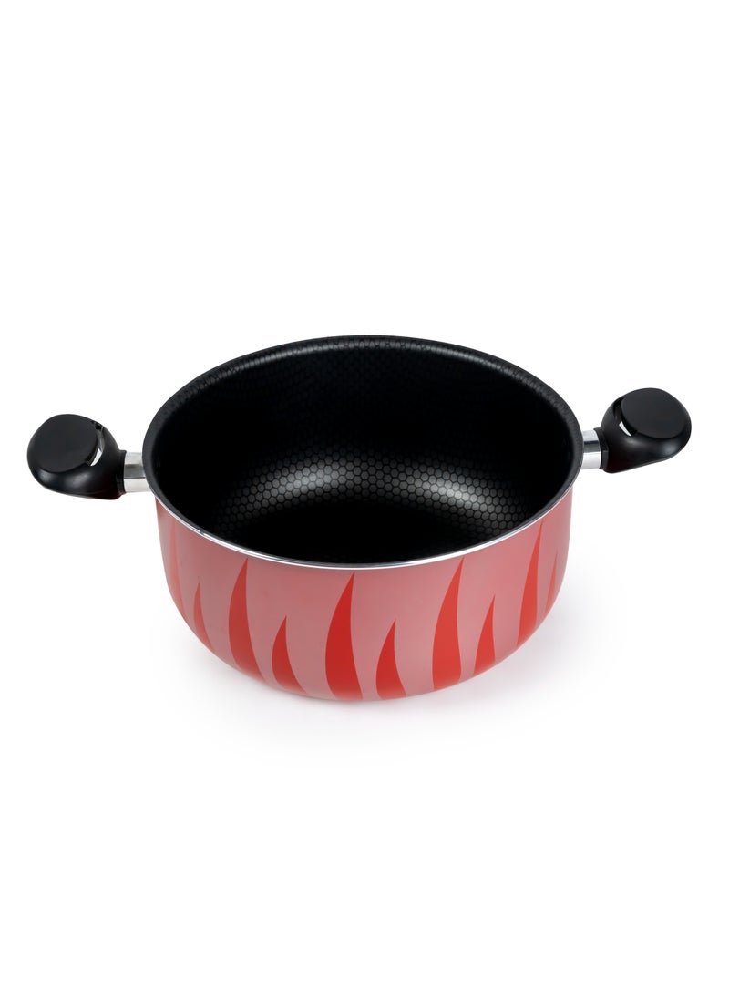 Senstan  Flame Design Non-Stick Casserole With Lid And Stew Pot