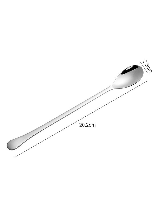 Long Handle Tea Spoon Stainless Steel Cocktail Stirring Spoons Silver,3 PCS