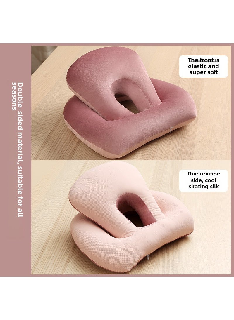 Ice Silk Office Nap Pillow Summer Pale pink