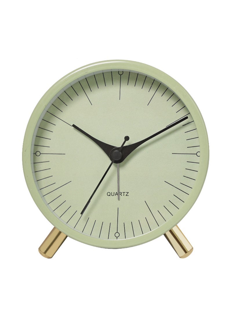European-style New Electronic Alarm Clock Simple Mute Childrens Clock Living Room Desktop Round Creative Student Pointer Desk Clock Green Simple