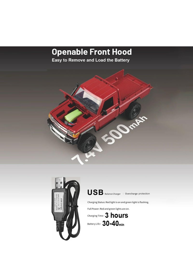 MN MODEL RC Crawler  1/12 RC Truck 4x4 RC Rock Crawler Toyota LC79 Remote Control Pickup 2.4Ghz All Terrain with 280 Brushed Motor Proportional Throttle Steering RTR Hobby Toy for Adult