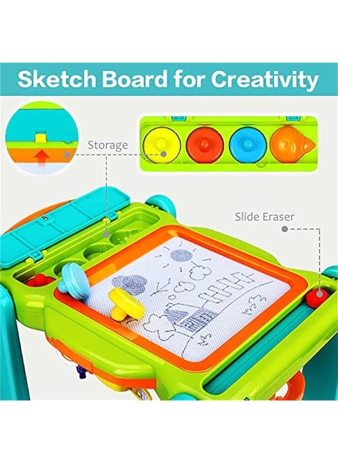 Baby Walker Sit to Stand Toys, Kids Activity Center, Toddlers Musical Fun Table, Lights and Sounds, Learning, Birthday Gift for 9, 12, 18 Months, 1, 2 Year Old, Infant, Boy, Girl