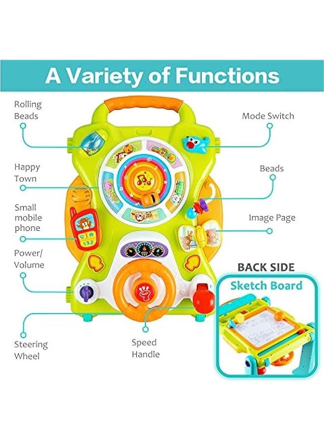 Baby Walker Sit to Stand Toys, Kids Activity Center, Toddlers Musical Fun Table, Lights and Sounds, Learning, Birthday Gift for 9, 12, 18 Months, 1, 2 Year Old, Infant, Boy, Girl
