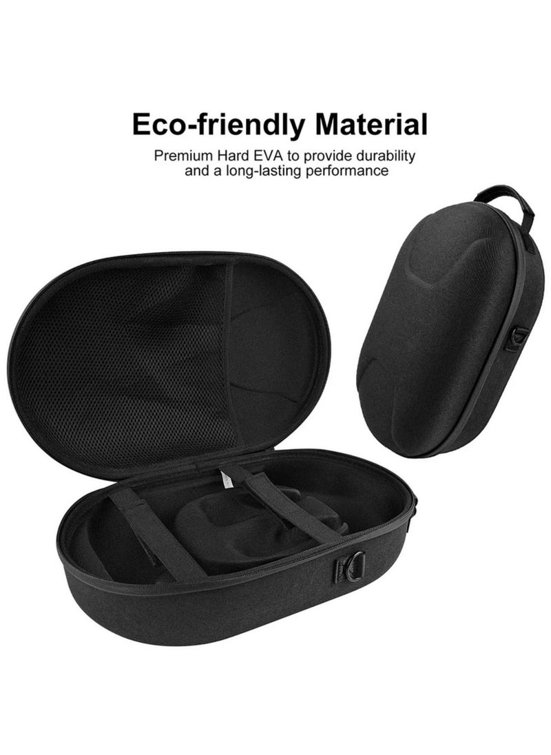 EVA Carrying Case for Meta Quest 3 VR Headset Waterproof Hard Shell Storage Bag with Adjustable Shoulder Strap Shockproof  Anti-Scratch Protection