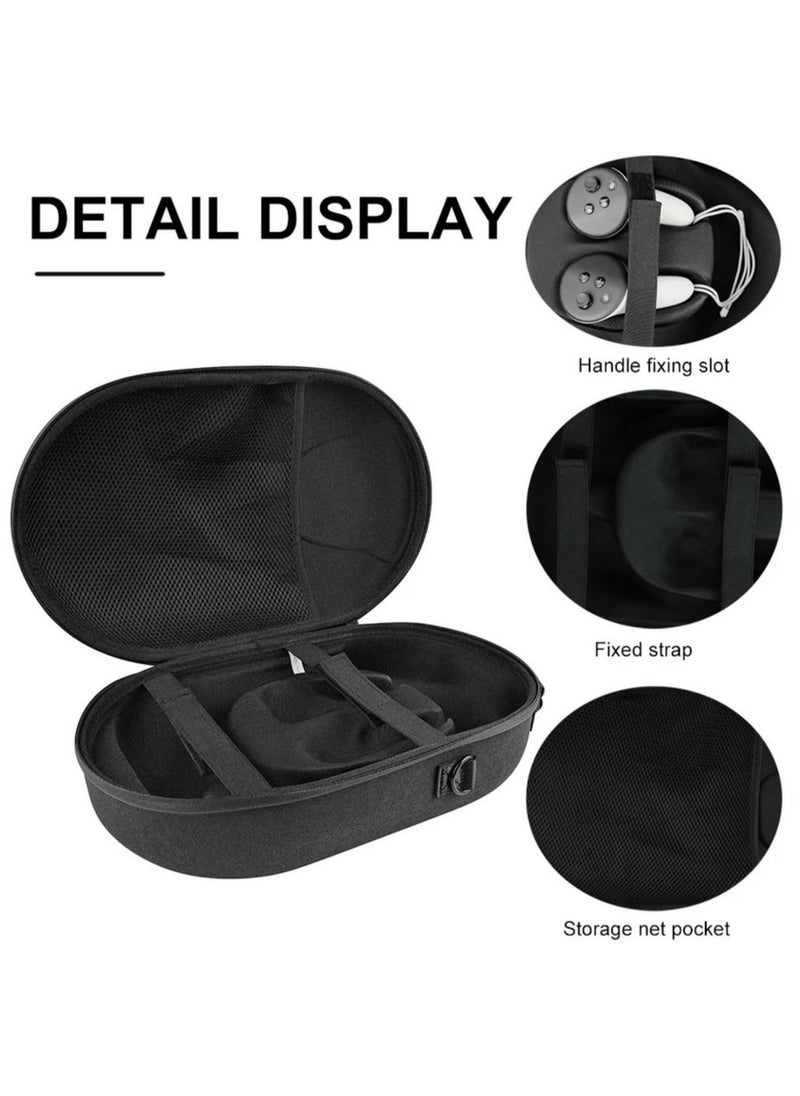 EVA Carrying Case for Meta Quest 3 VR Headset Waterproof Hard Shell Storage Bag with Adjustable Shoulder Strap Shockproof  Anti-Scratch Protection