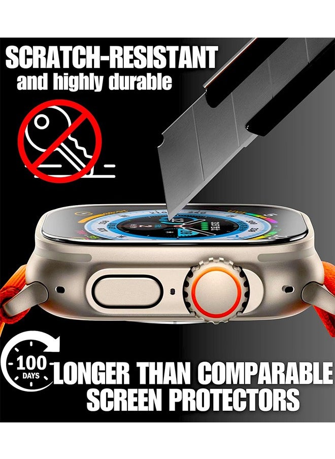 Screen Protector for Apple Watch Ultra 2 49mm, 2 Pack Tempered Glass Screen Protector with Easy Installation Kit, Full Coverage for iWatch 49mm Display