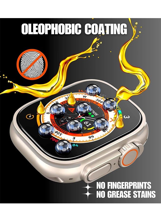 Screen Protector for Apple Watch Ultra 2 49mm, 2 Pack Tempered Glass Screen Protector with Easy Installation Kit, Full Coverage for iWatch 49mm Display