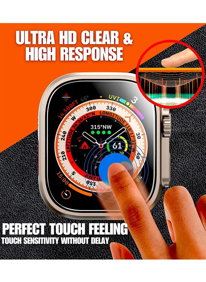 Screen Protector for Apple Watch Ultra 2 49mm, 2 Pack Tempered Glass Screen Protector with Easy Installation Kit, Full Coverage for iWatch 49mm Display