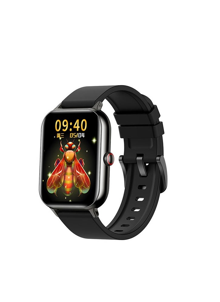 KU6 Smart Sports Watch AMOLED Display Heart Rate Detection 100 Motion Detection Aid Support ChatGPT Waterproof Watch Sleep Heart Rate Detection Compatible with Android iOS Black