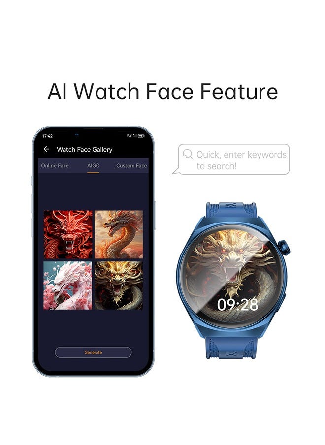 KUMI GW6 Sports Smartwatch AMOLED Display Yoga Exercise 100 Sports Detection Maps Navigation Smart Bracelet Sliver