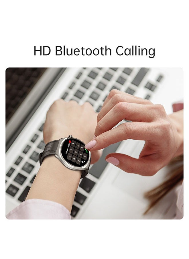 KUMI GW6 Sports Smartwatch AMOLED Display Yoga Exercise 100 Sports Detection Maps Navigation Smart Bracelet Sliver