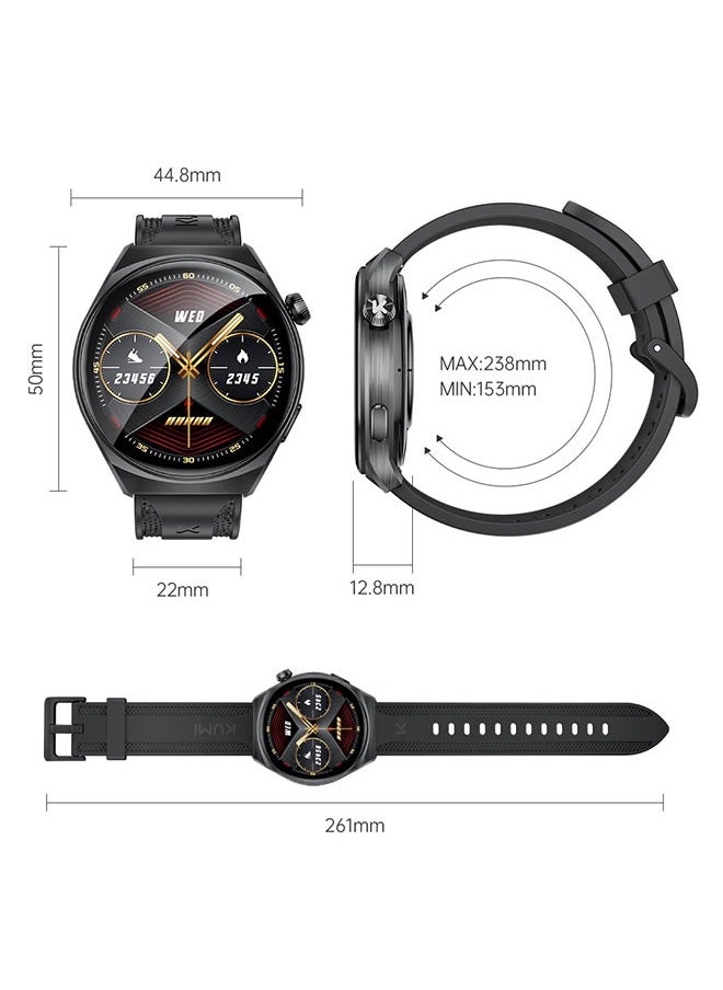 KUMI GW6 Sports Smartwatch AMOLED Display Yoga Exercise 100 Sports Detection Maps Navigation Smart Bracelet Sliver