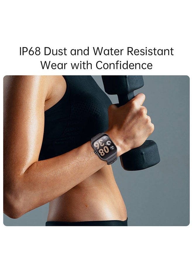 KUMI KU7 Smart Sports Watch AMOLED Display 100 Motion Detection Motion Track Recording Heart Rate Detection IP68 Waterproof AI Voice Bracelet Silver
