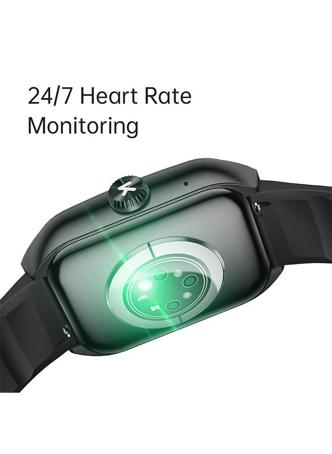 KUMI KU7 Smart Sports Watch AMOLED Display 100 Motion Detection Motion Track Recording Heart Rate Detection IP68 Waterproof AI Voice Bracelet Silver