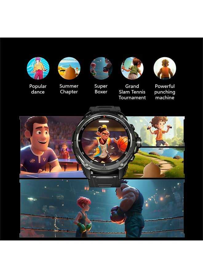 KUMI U5 Pro Smart Sports Watch AMOLED Display Heart Rate Detection 170 Motion Detection Assist Support ChatGPT Waterproof Fitness Watch Wireless Call Compatible with Android iOS